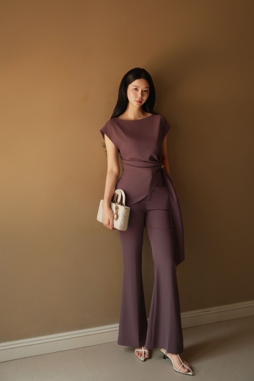 Sixdo Purple Silk Blouse